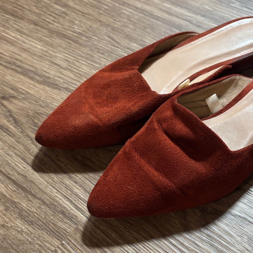 A New Day Elegant Rust Suede Women's Mules 6 burnt orange - Picture 2 of 6